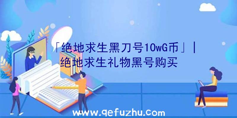 「绝地求生黑刀号10wG币」|绝地求生礼物黑号购买